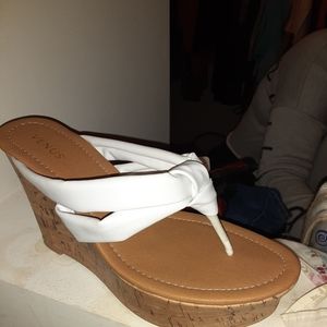 White Venus wedge sandle